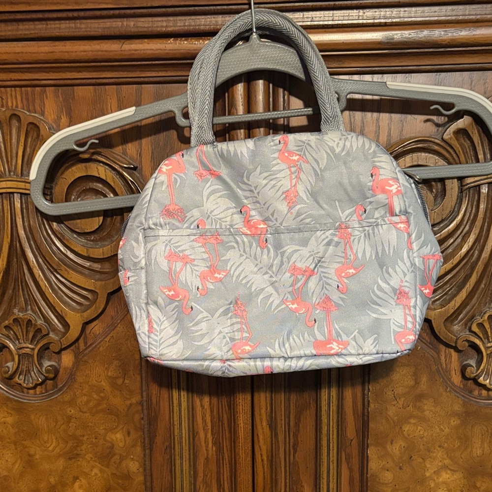 Flamingo Print Gray Women's Bag (R)